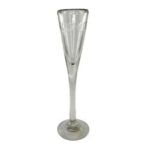 Neiman Marcus Champagne Flute Tall Glass Single Etched Bubbles